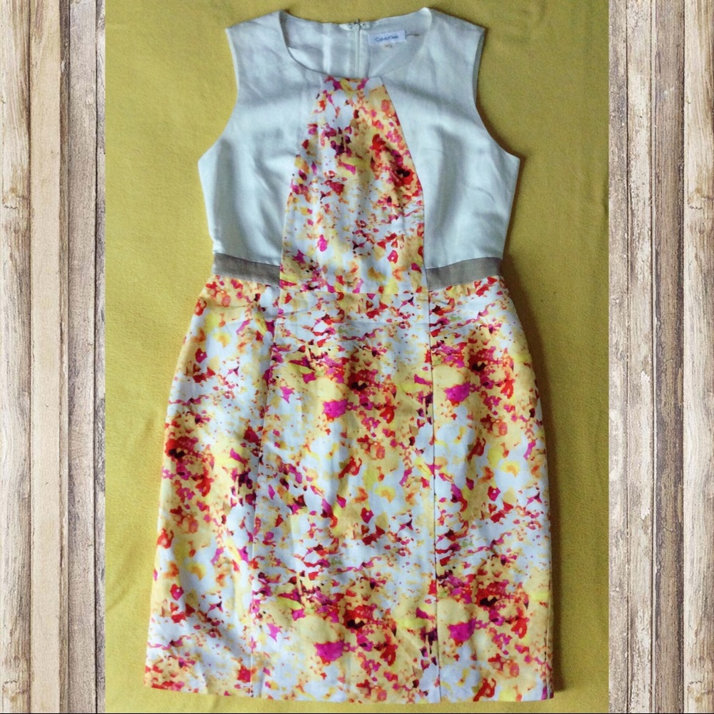 Calvin Klein Floral Pop Dress NWOT 10